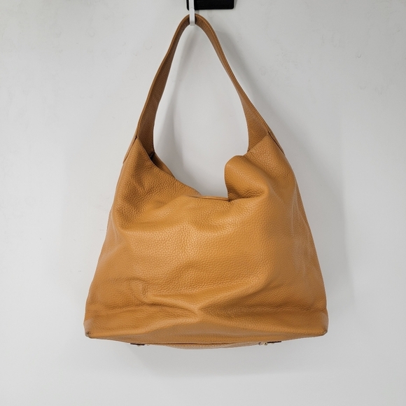 Dooney & Bourke Vintage Samba Logo Lock Sac Keyring Leather Tan Hobo Bag - Picture 2 of 15